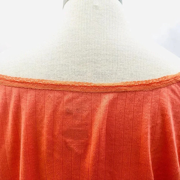 NWT SO GOODS FOR LIFE Juniors Short Sleeve Pullover V-Neck Orange Cropped Top 2X - Picture 6 of 10